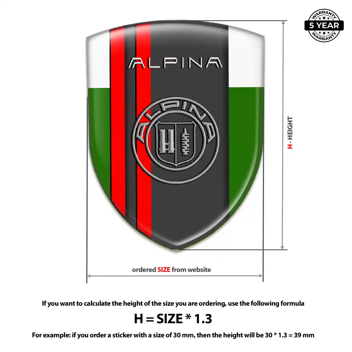 BMW Alpina Self Adhesive Emblem Sticker Refined Design