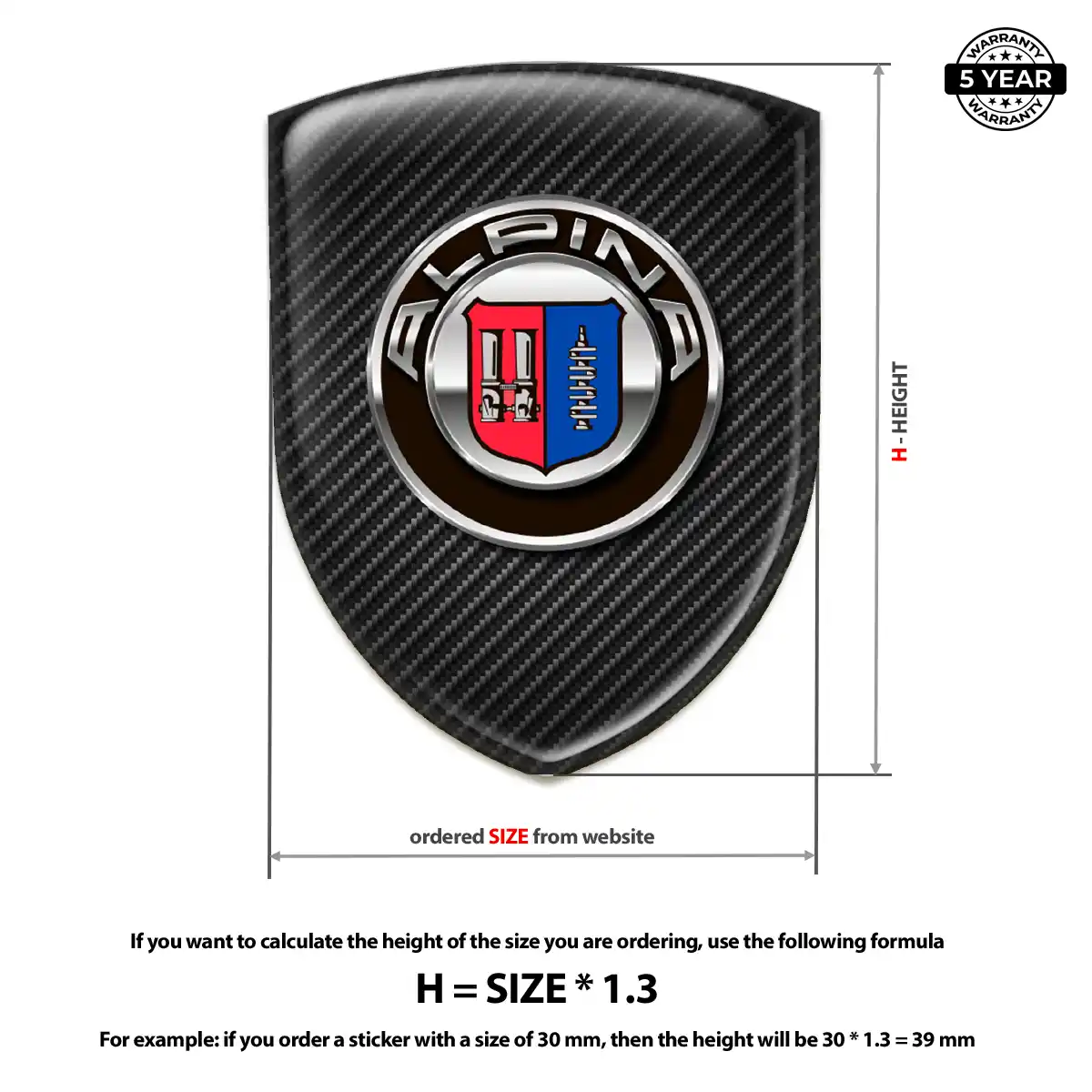 BMW Alpina Vehicle Logo Sticker Elite Finish