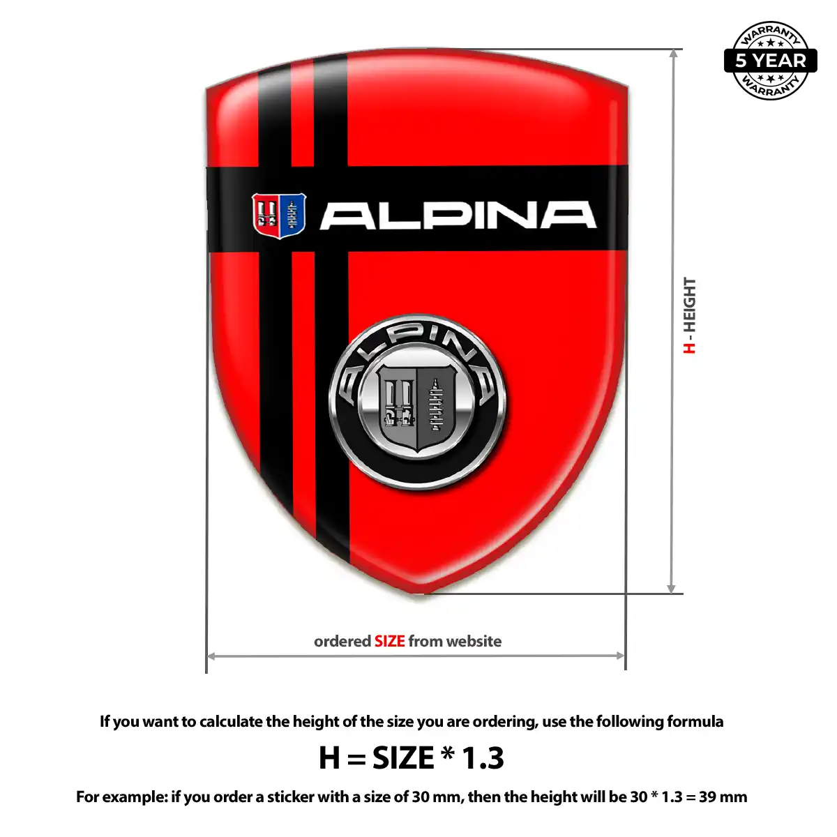 BMW Alpina Vehicle Logo Sticker Refined Design
