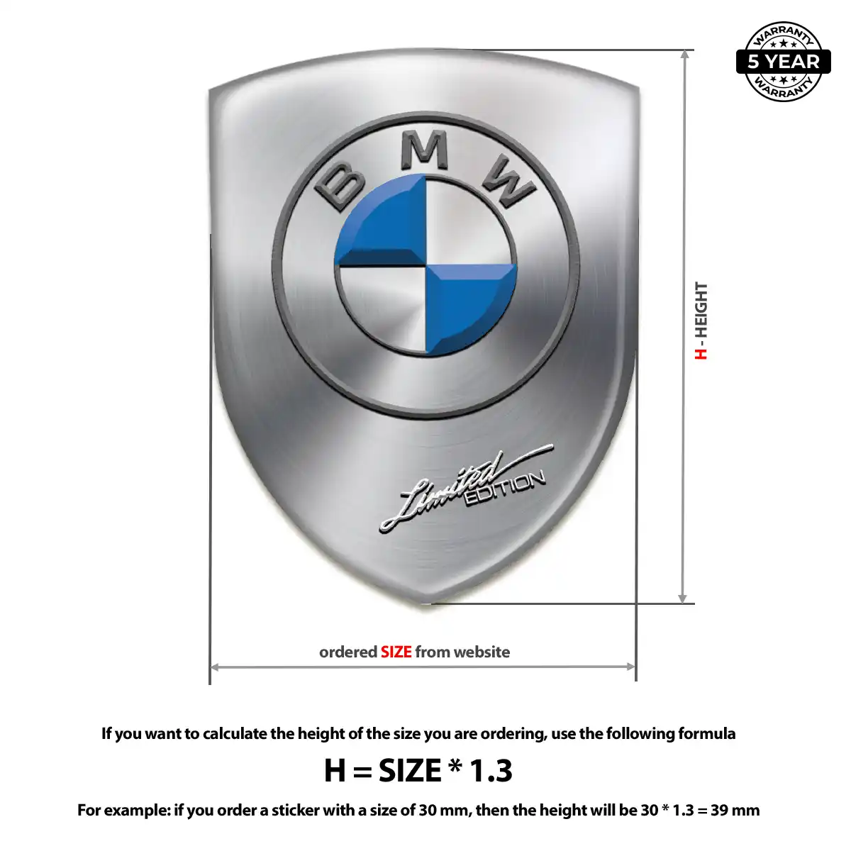 BMW Automotive Emblem Sticker Elite Finish