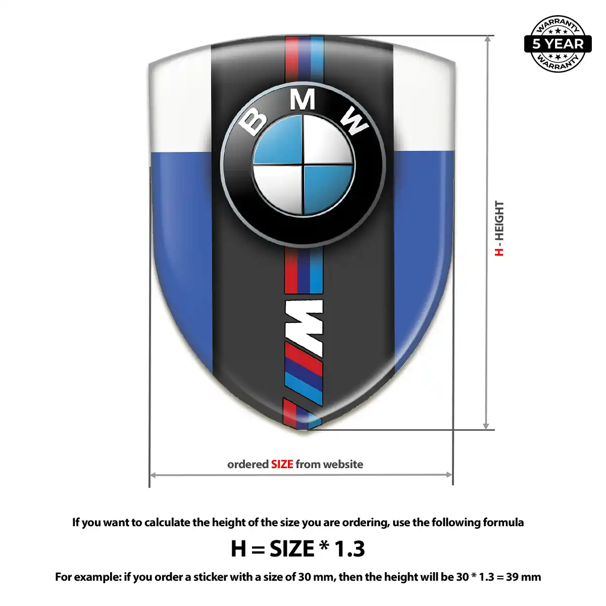 BMW Automotive Emblem Sticker Signature Grade