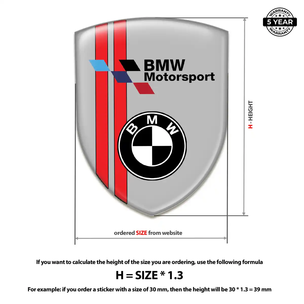 BMW Automotive Resin Decal Elite Finish