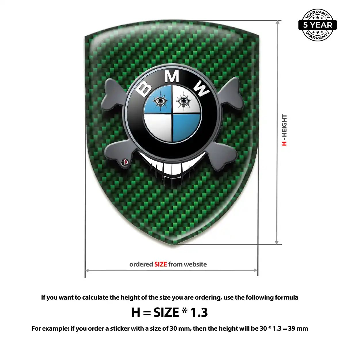 BMW Automotive Resin Decal Prime Quality