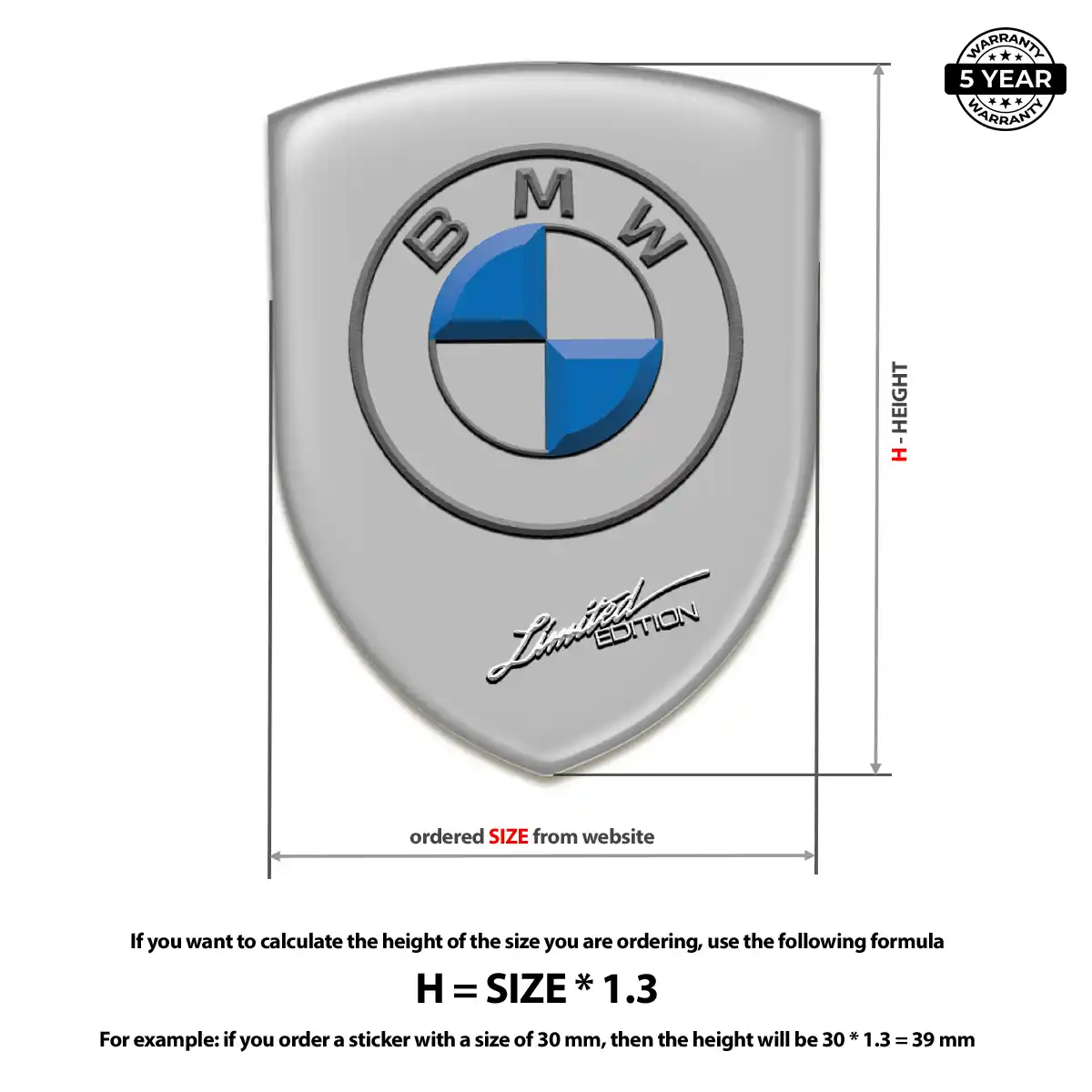 BMW Automotive Resin Decal Refined Design