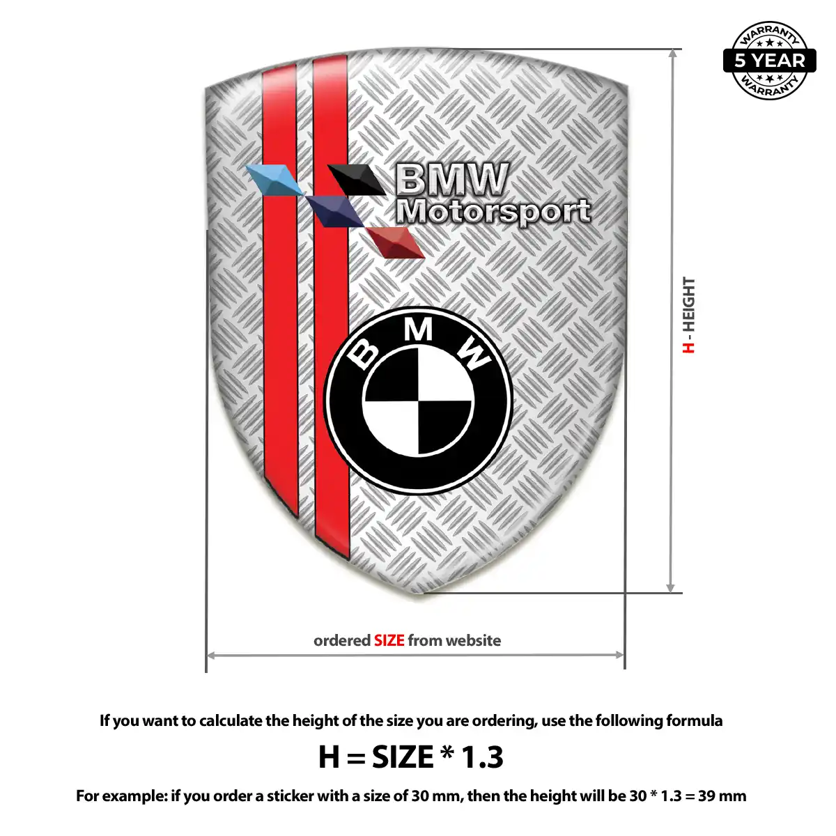 BMW Automotive Resin Decal Sleek Style