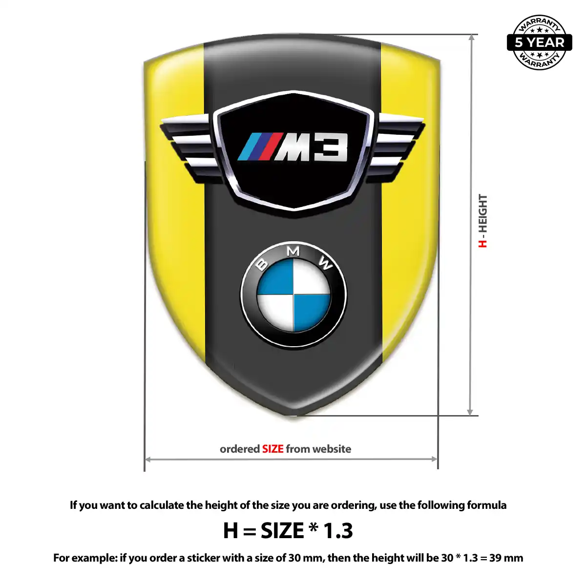 BMW Car Emblem Sticker Signature Grade