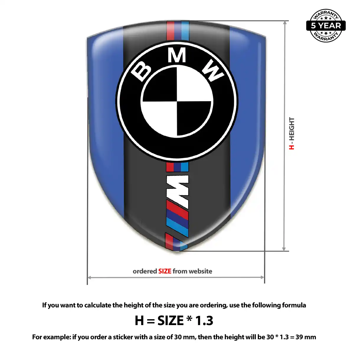 BMW Domed Car Sticker Deluxe Edition