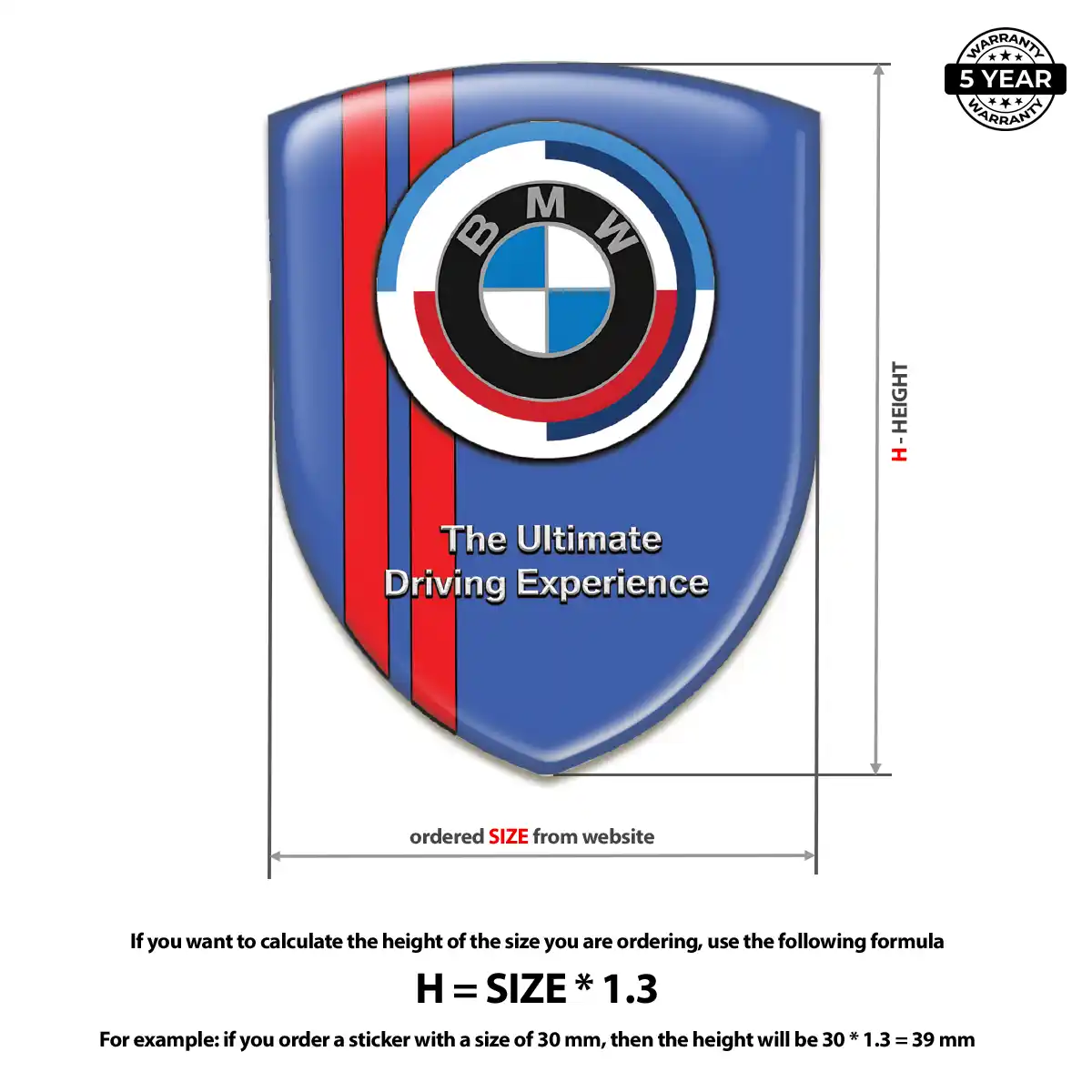BMW Domed Car Sticker Prime Quality