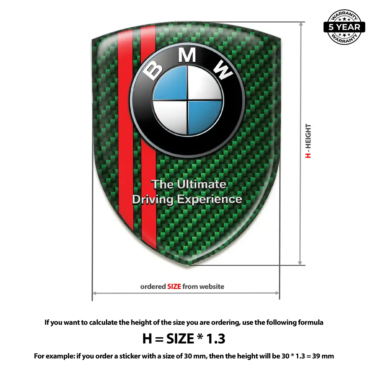 BMW Domed Decal Sleek Style