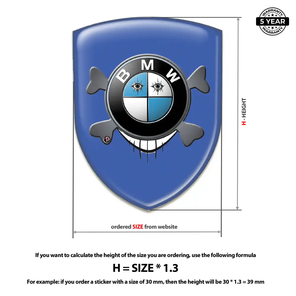 BMW Domed Logo Decal Prime Quality
