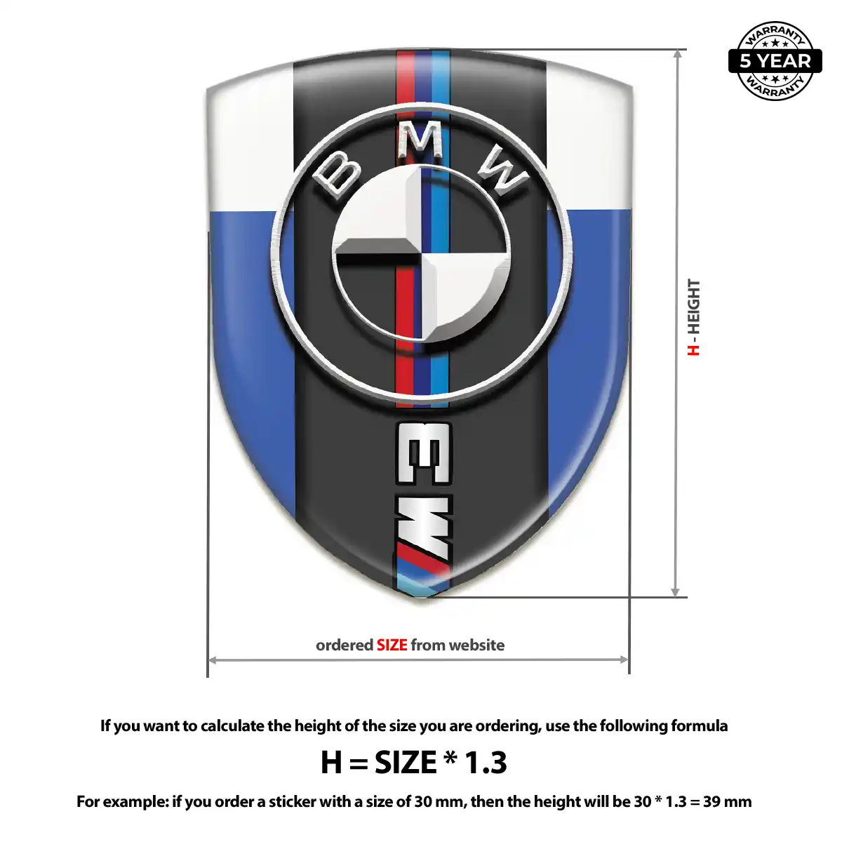 BMW Domed Logo Decal Refined Design
