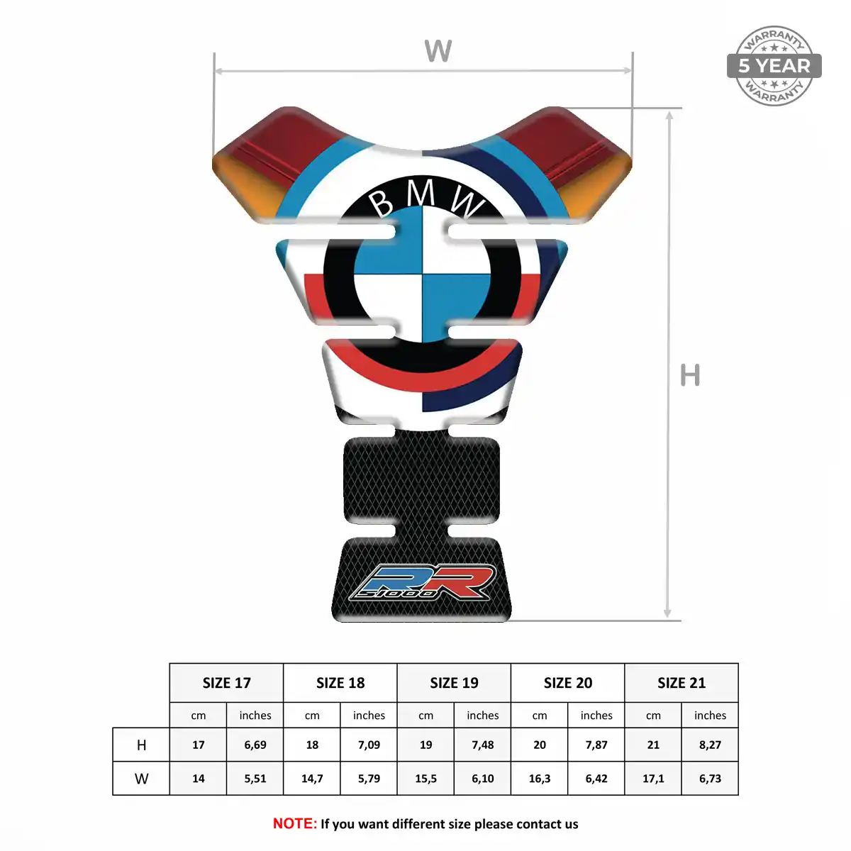 BMW Domed Tank Pad Elite Finish