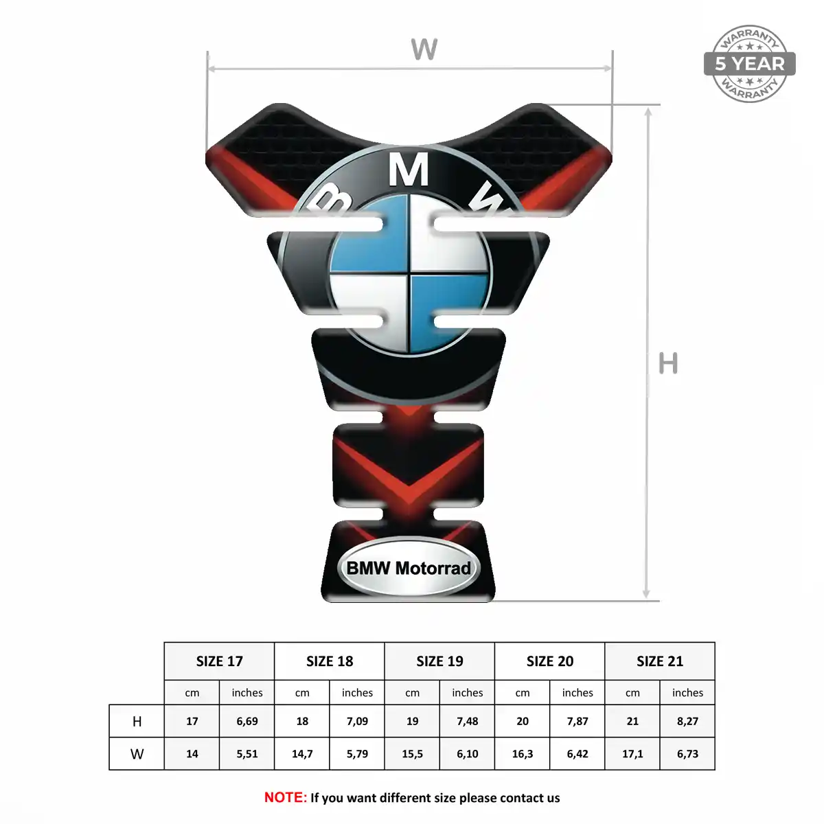 BMW Domed Tank Pad Sleek Style