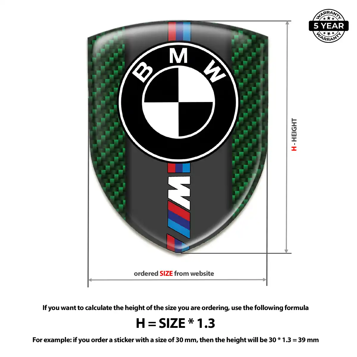 BMW Emblem Domed Badge Sleek Style