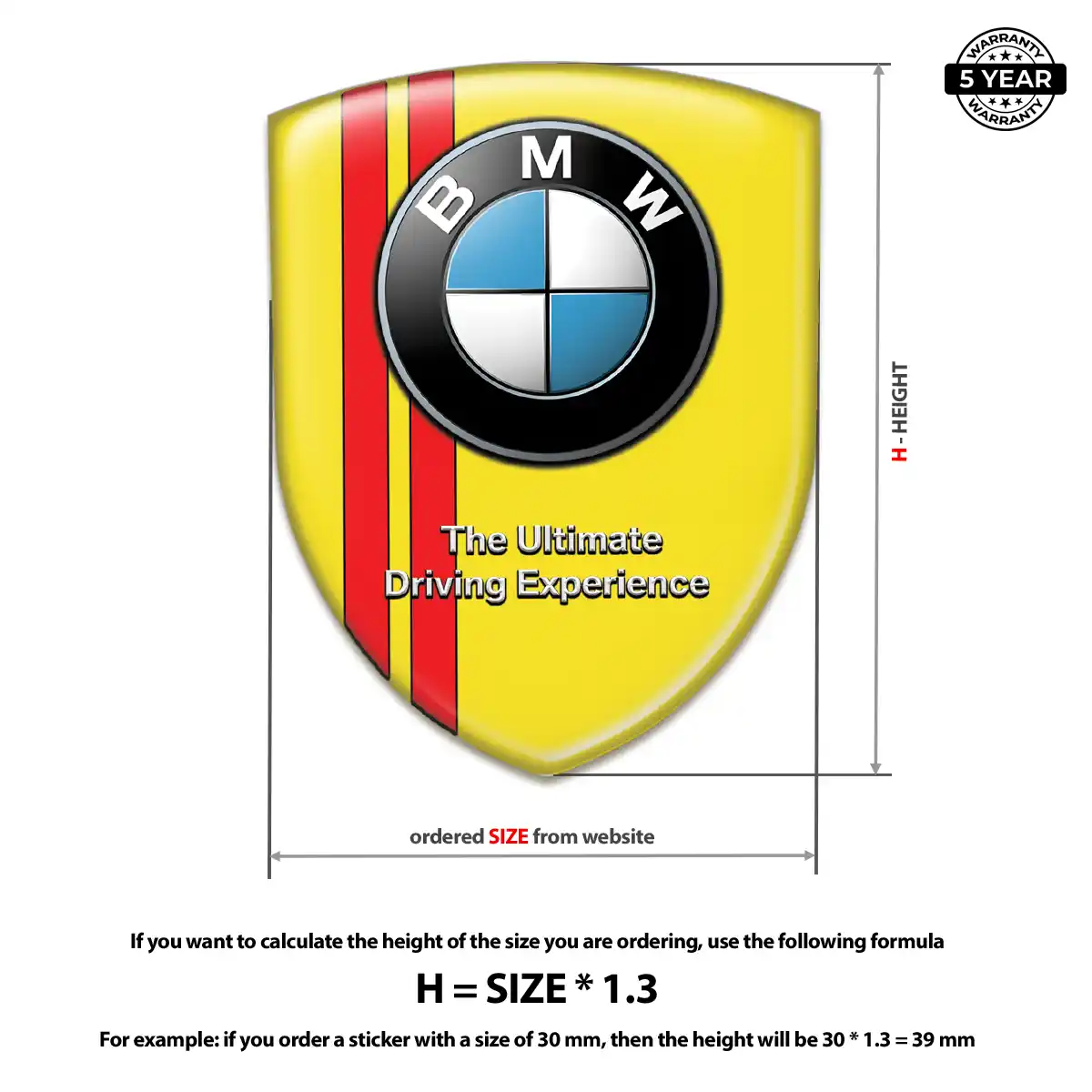 BMW Epoxy Domed Sticker Prestige Line