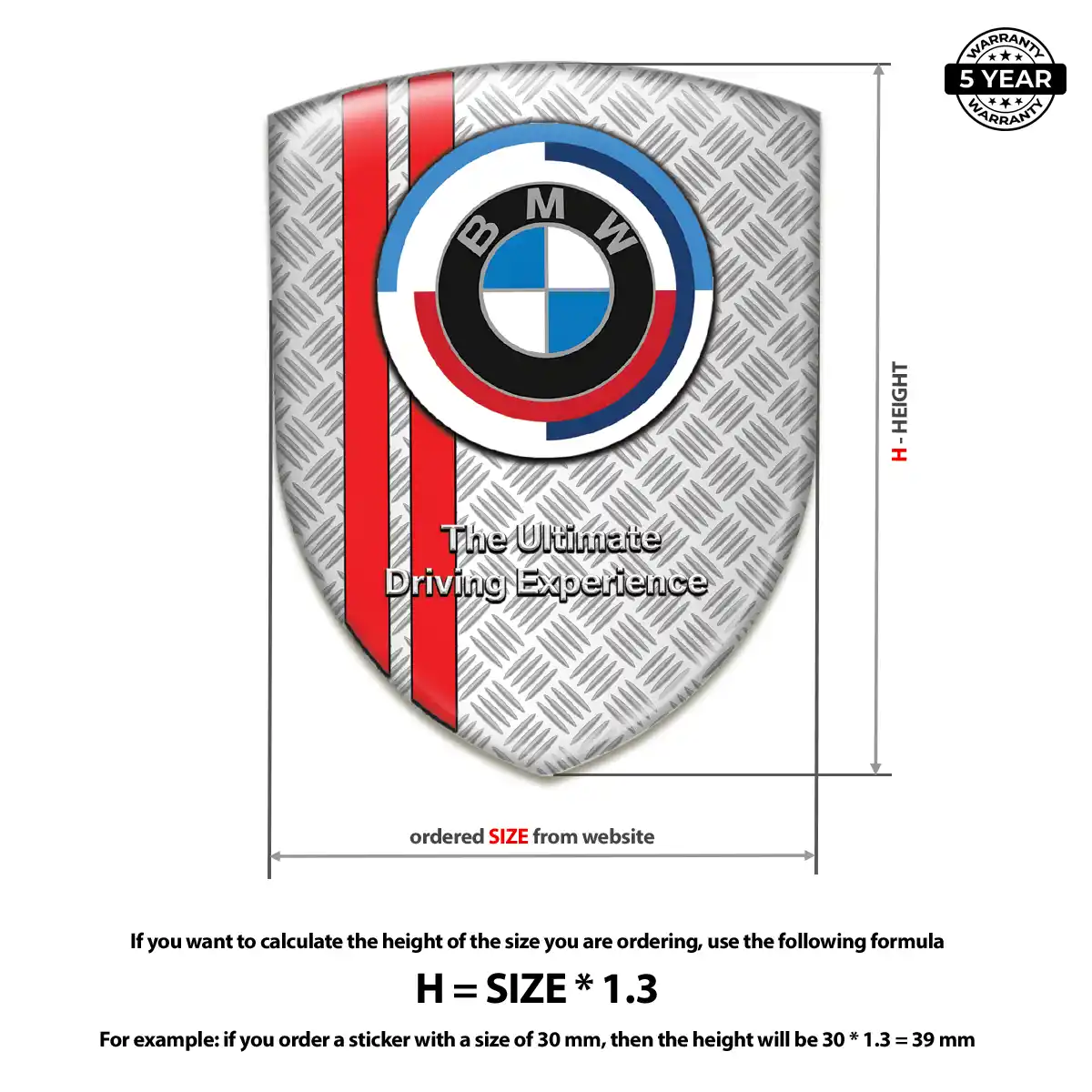 BMW Epoxy Domed Sticker Prime Quality