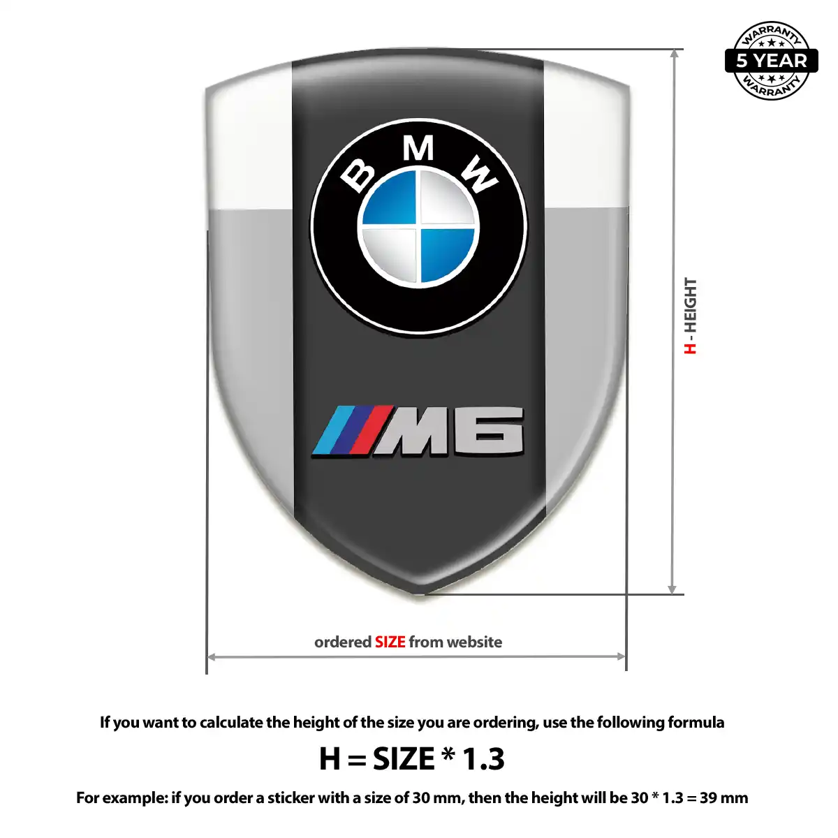 BMW Epoxy Domed Sticker Refined Design