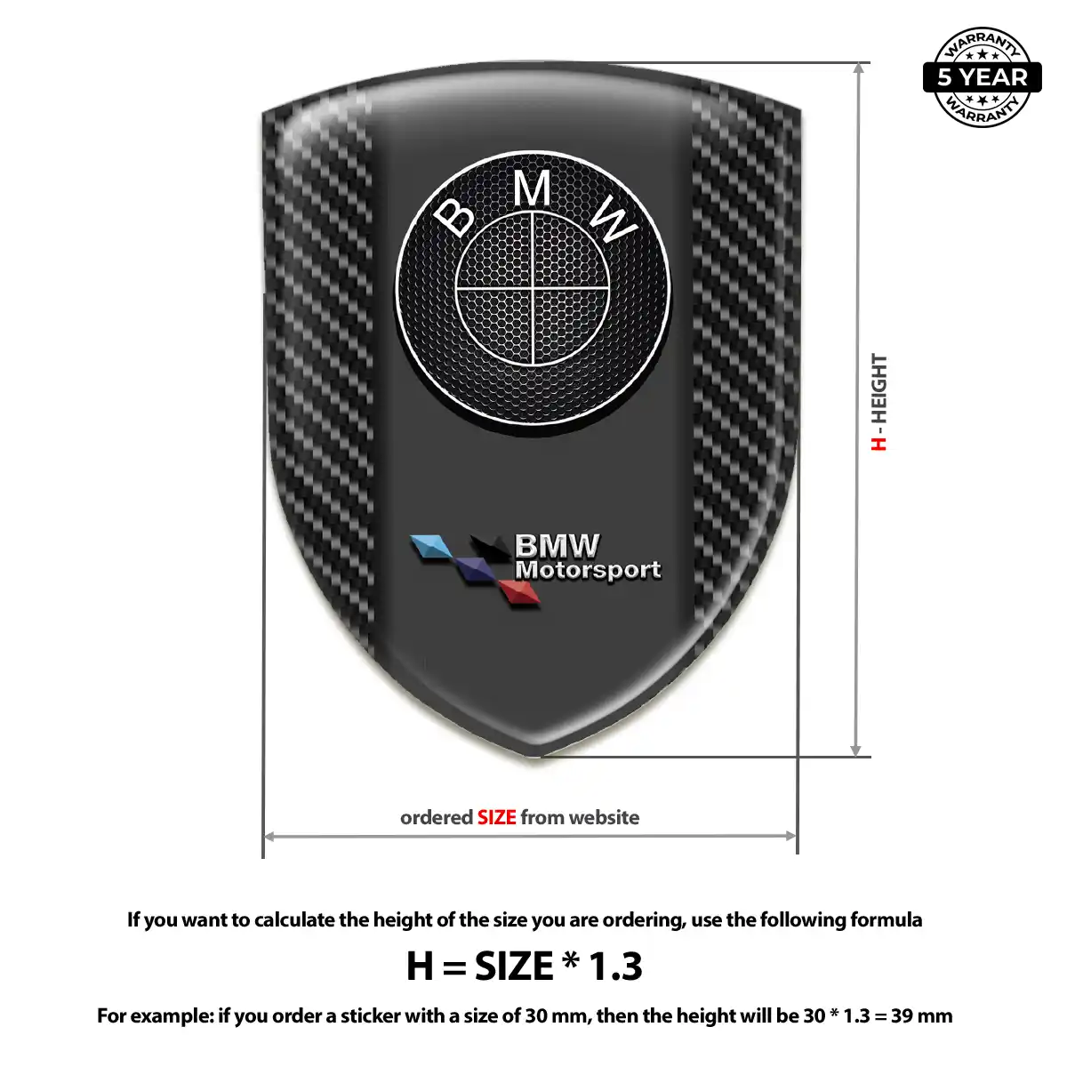 BMW Epoxy Domed Sticker Signature Grade