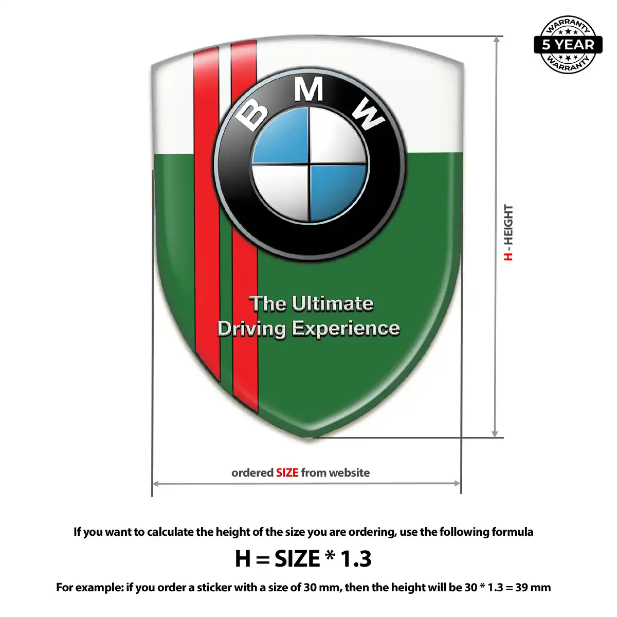 BMW Epoxy Domed Sticker Sleek Style