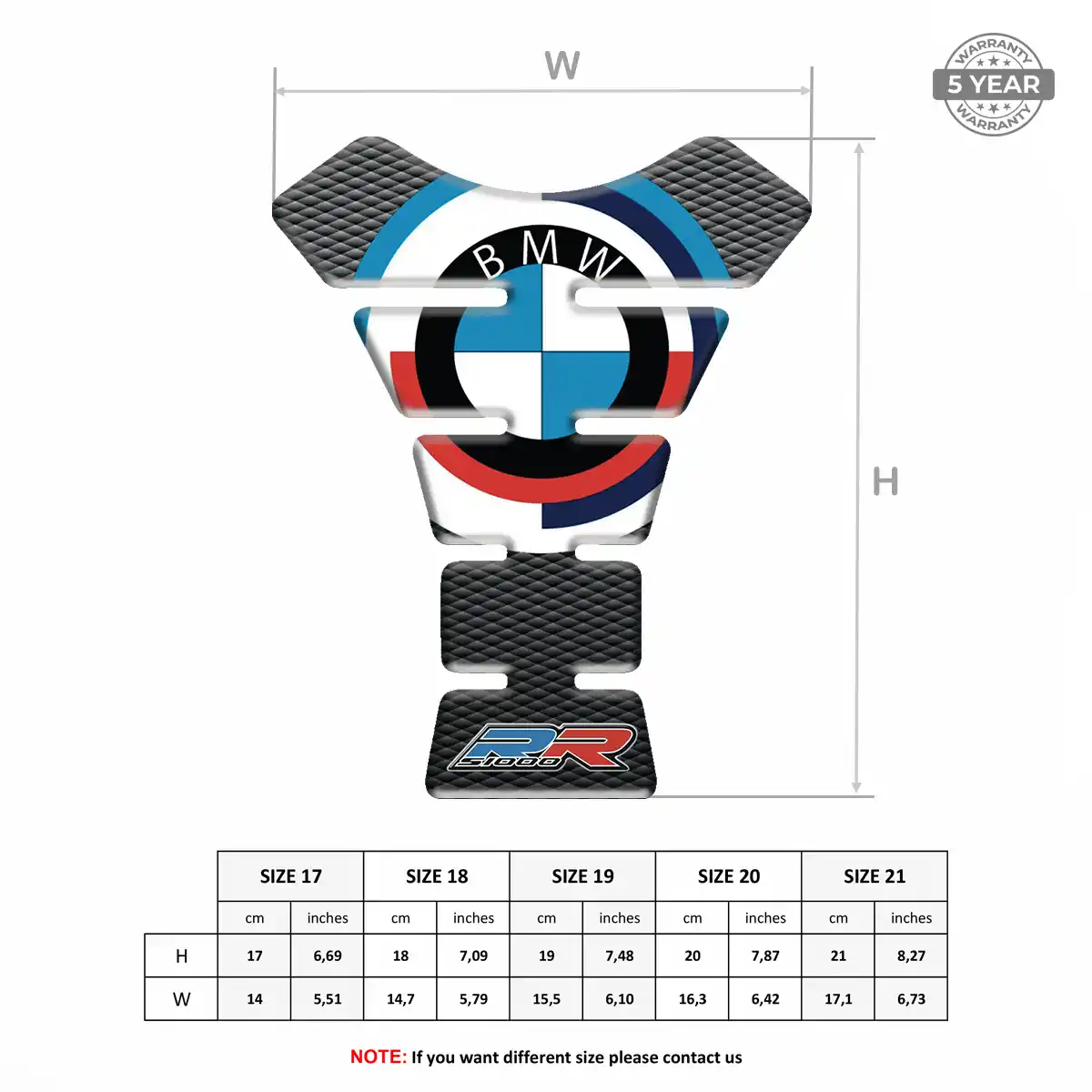 BMW Motorcycle Tank Sticker Elite Finish