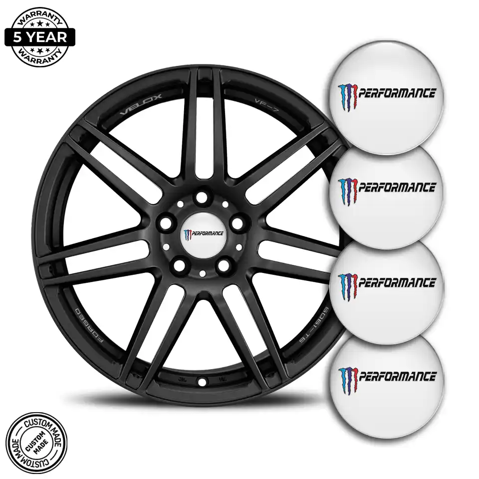 BMW Performance Emblem Wheel Center Caps Stylish Design