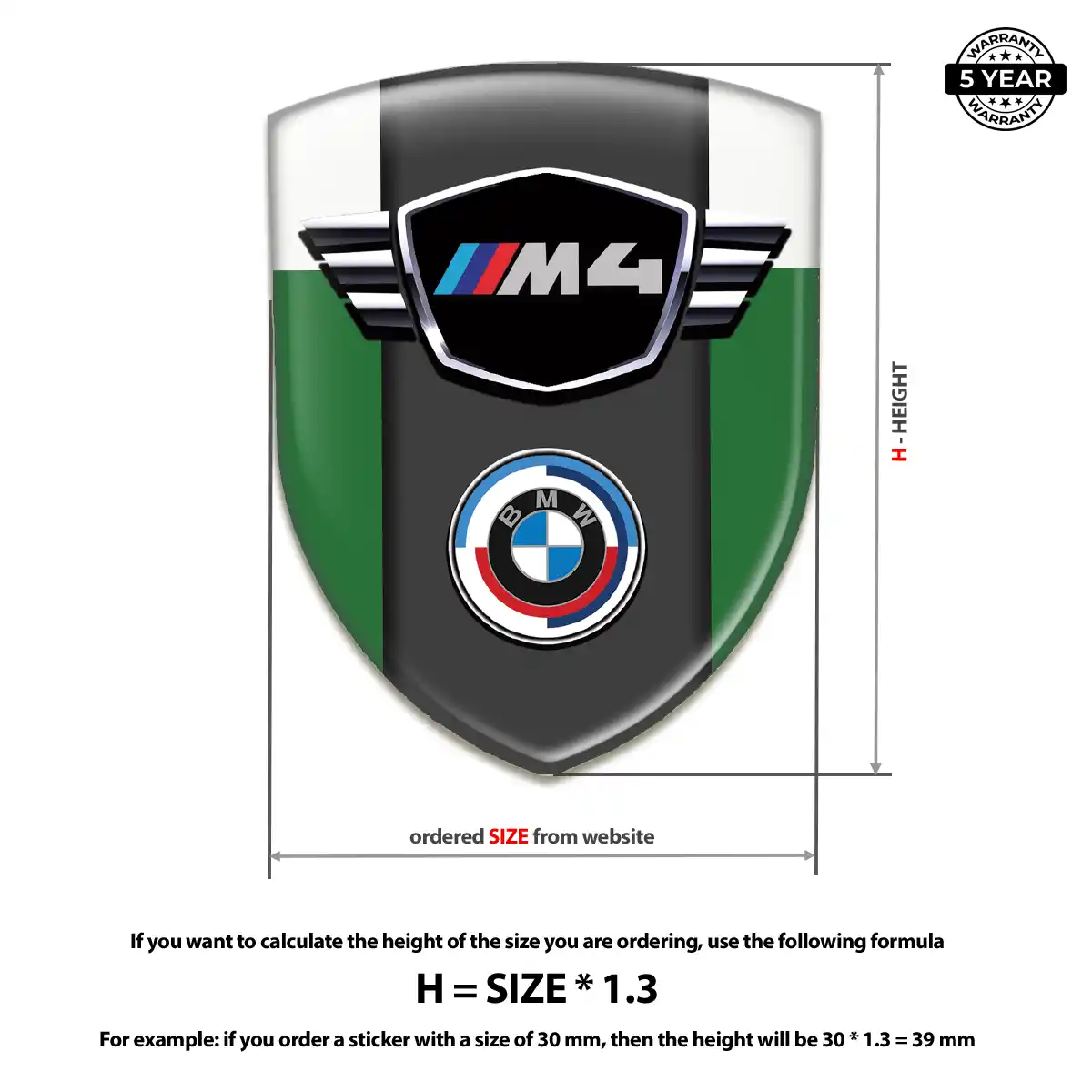 BMW Polyurethane Domed Sticker Elite Finish