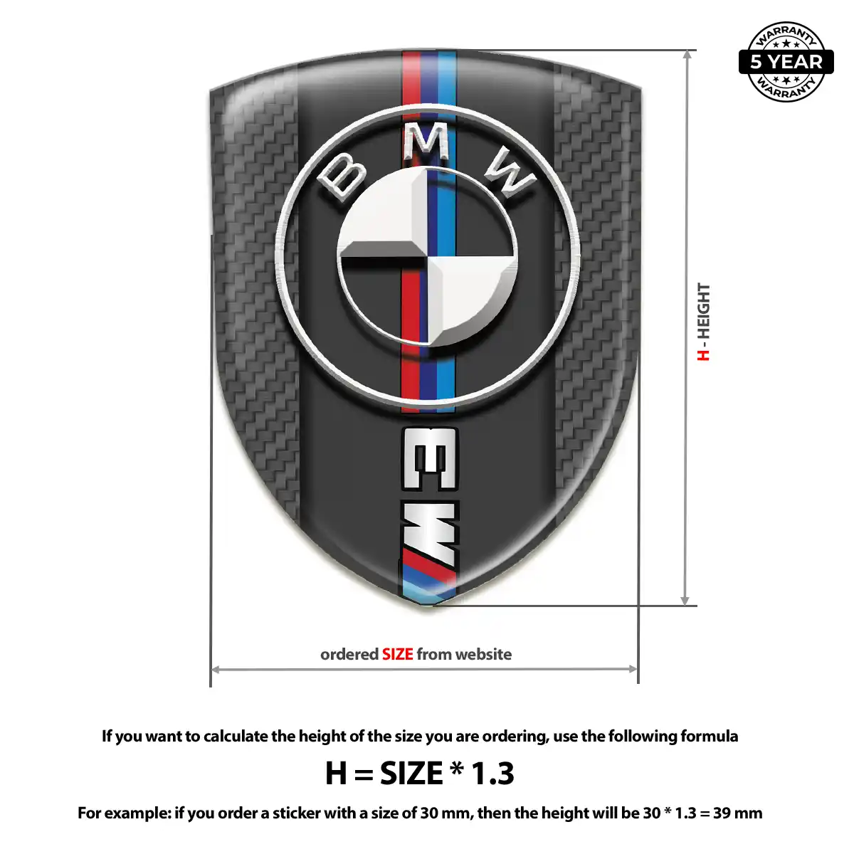 BMW Polyurethane Domed Sticker Prestige Line