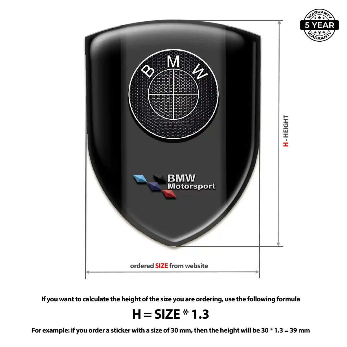 BMW Polyurethane Domed Sticker Prime Quality