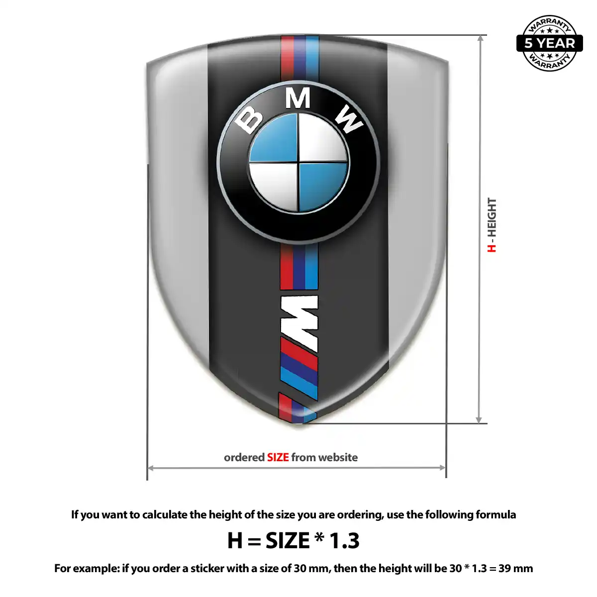 BMW Polyurethane Domed Sticker Refined Design