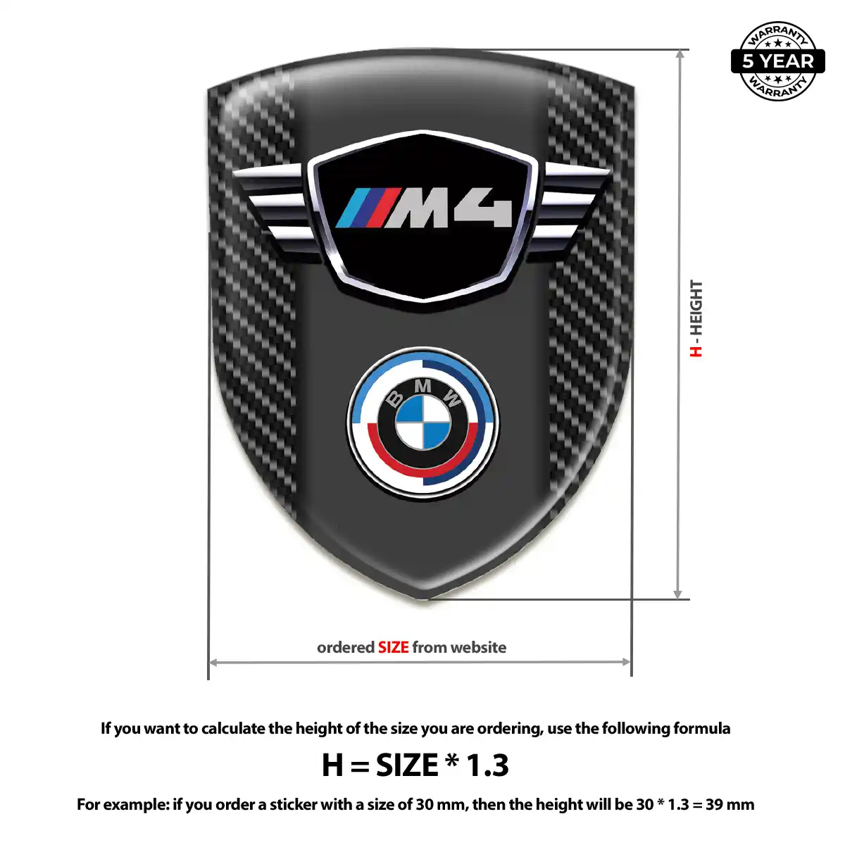 BMW Polyurethane Domed Sticker Signature Grade