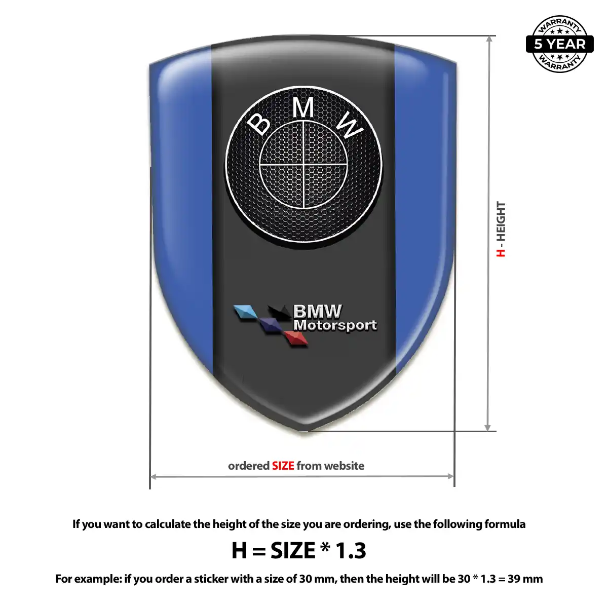 BMW Polyurethane Domed Sticker Superior Craft