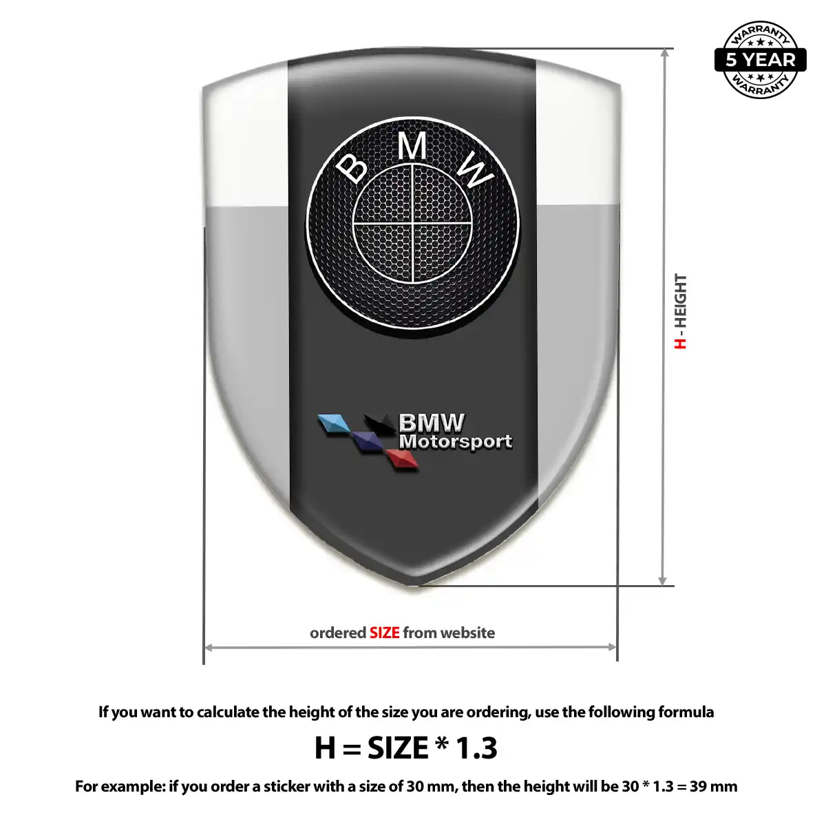 BMW Resin Domed Sticker Refined Design