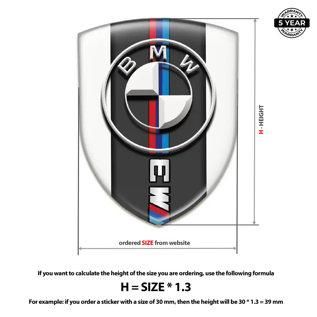 BMW Resin Domed Sticker Signature Grade