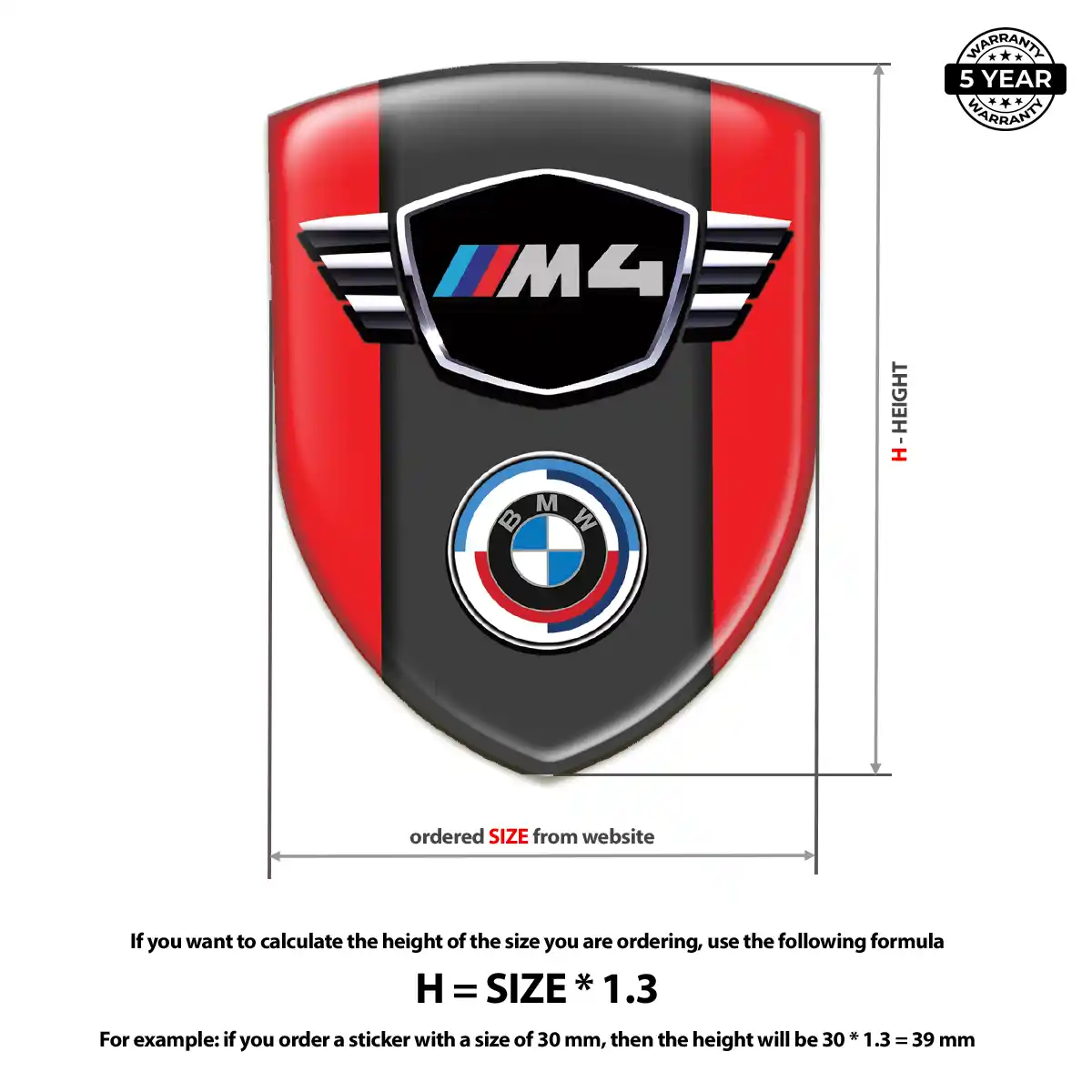 BMW Resin Domed Sticker Sleek Style