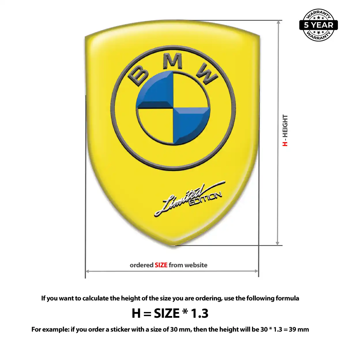 BMW Resin Domed Sticker Superior Craft