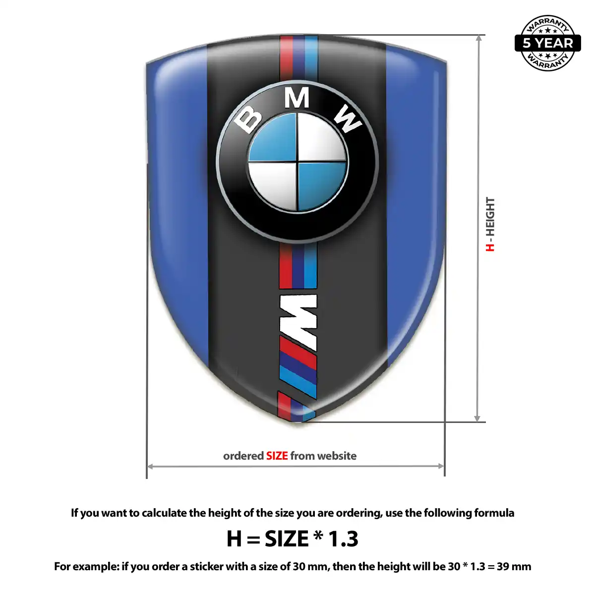 BMW Resin Emblem Sticker Refined Design