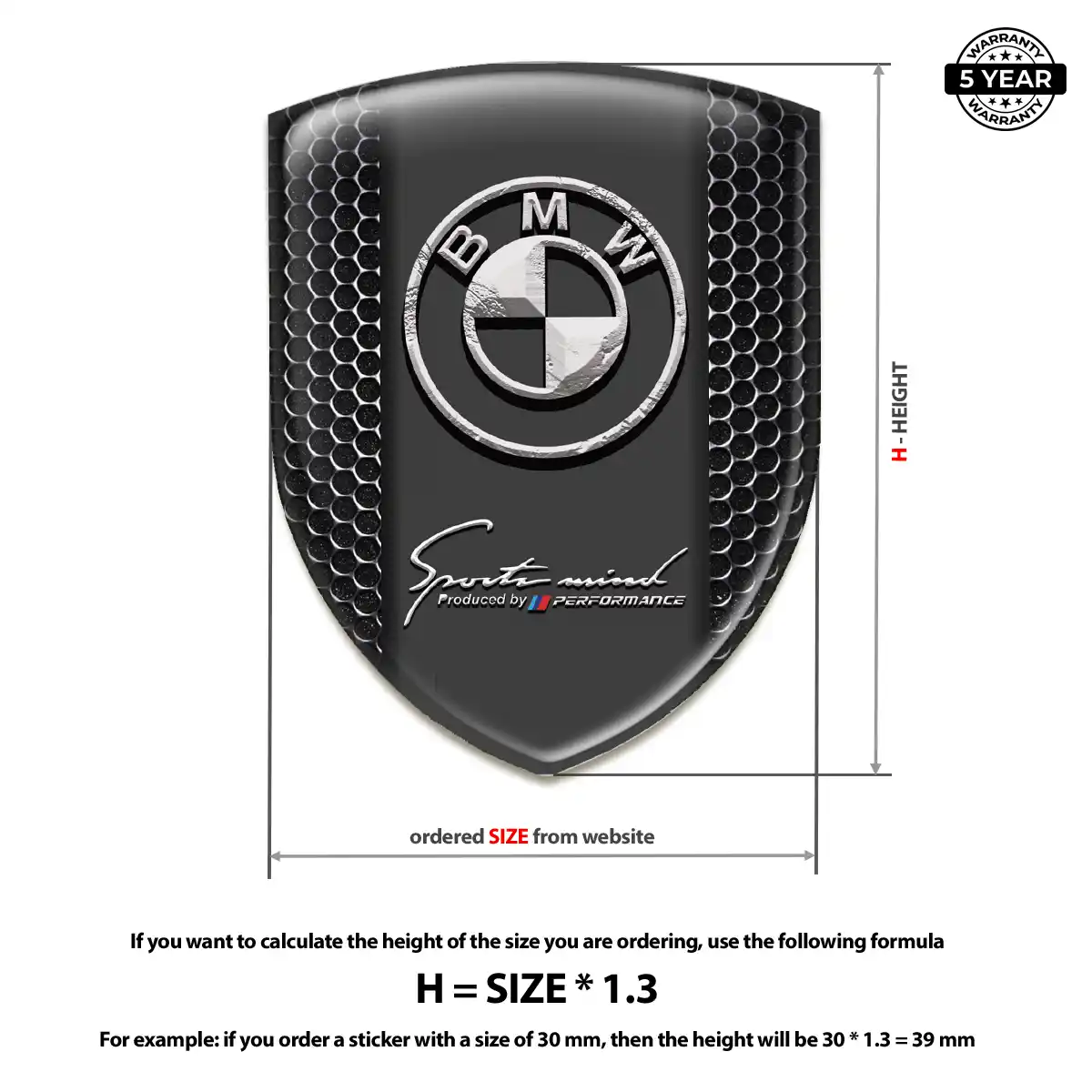 BMW Self Adhesive Emblem Sticker Deluxe Edition