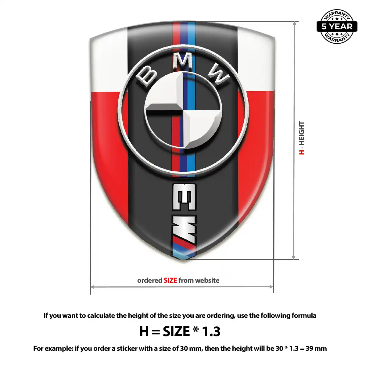 BMW Self Adhesive Emblem Sticker Elite Finish