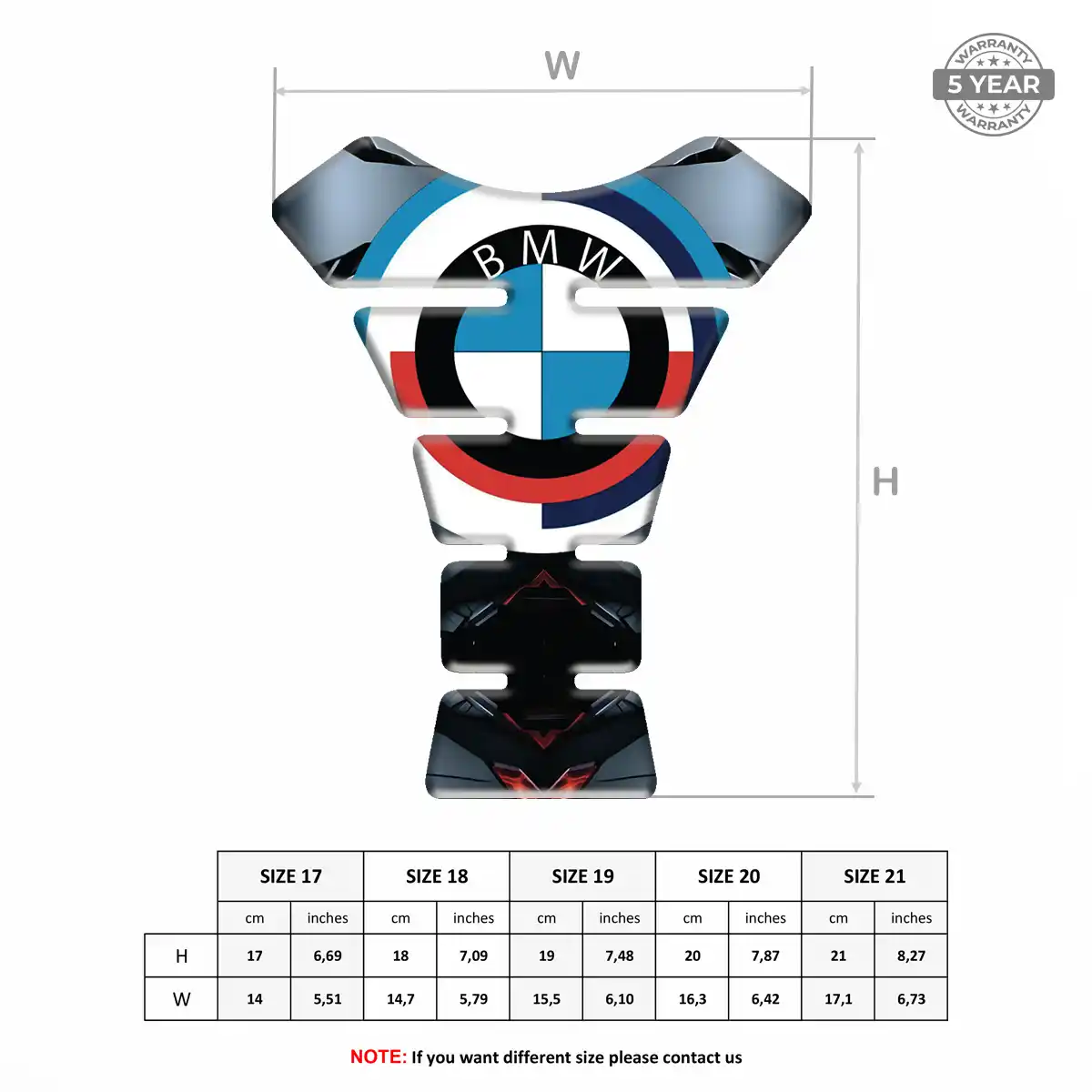 BMW Self Adhesive Tank Pad Refined Design