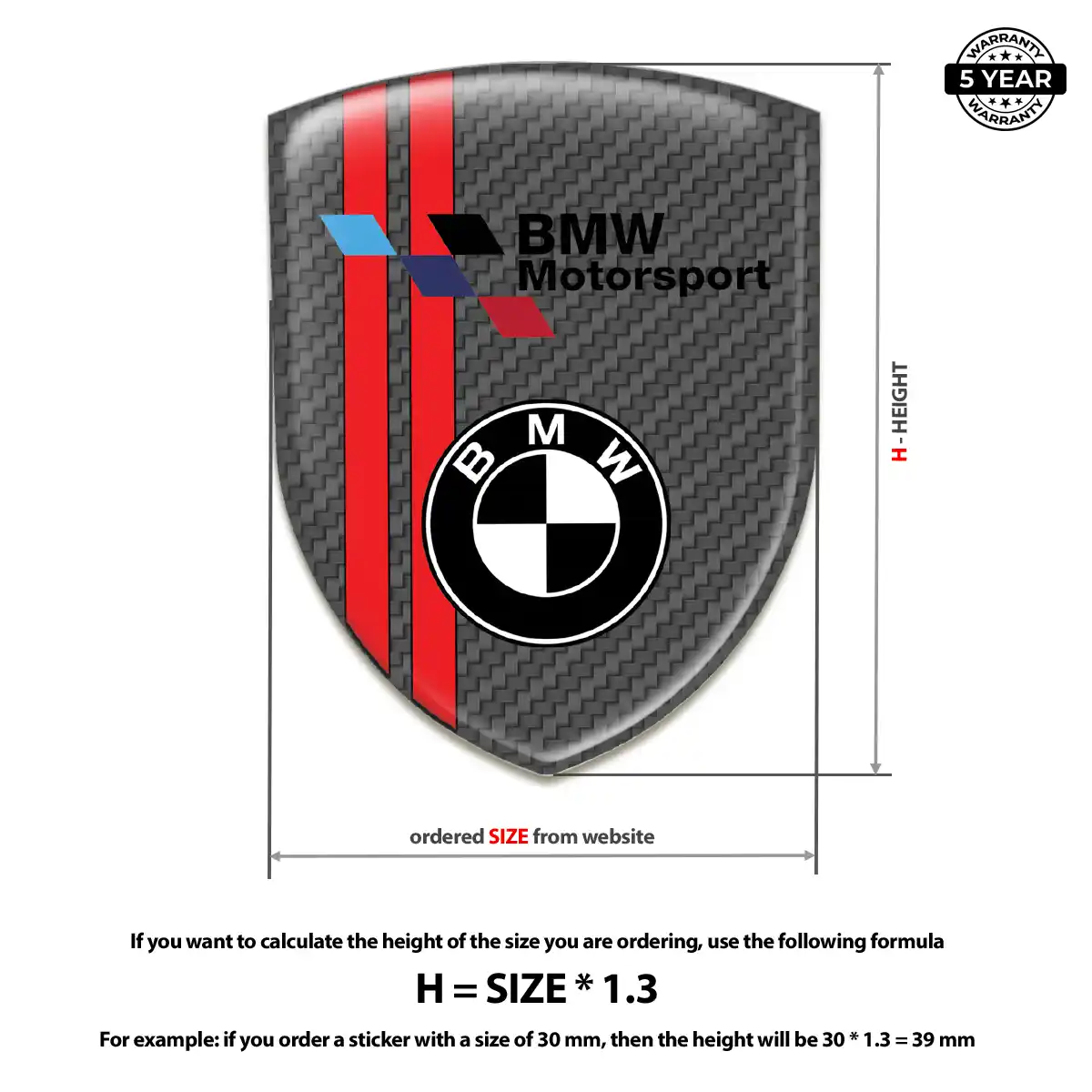 BMW Silicone Sticker Prime Quality