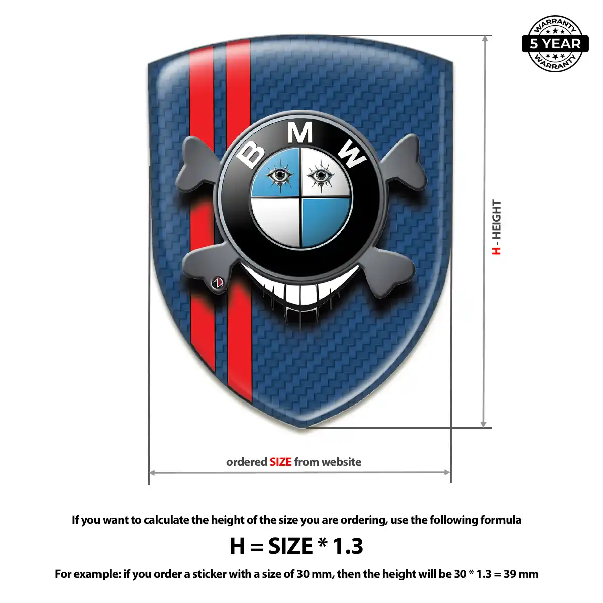 BMW Silicone Sticker Refined Design