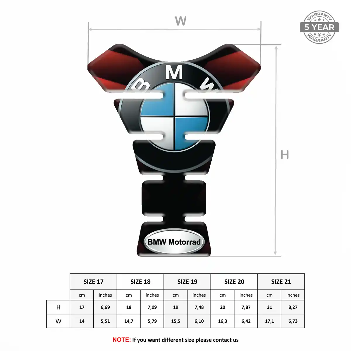 BMW Tank Decal Elite Finish