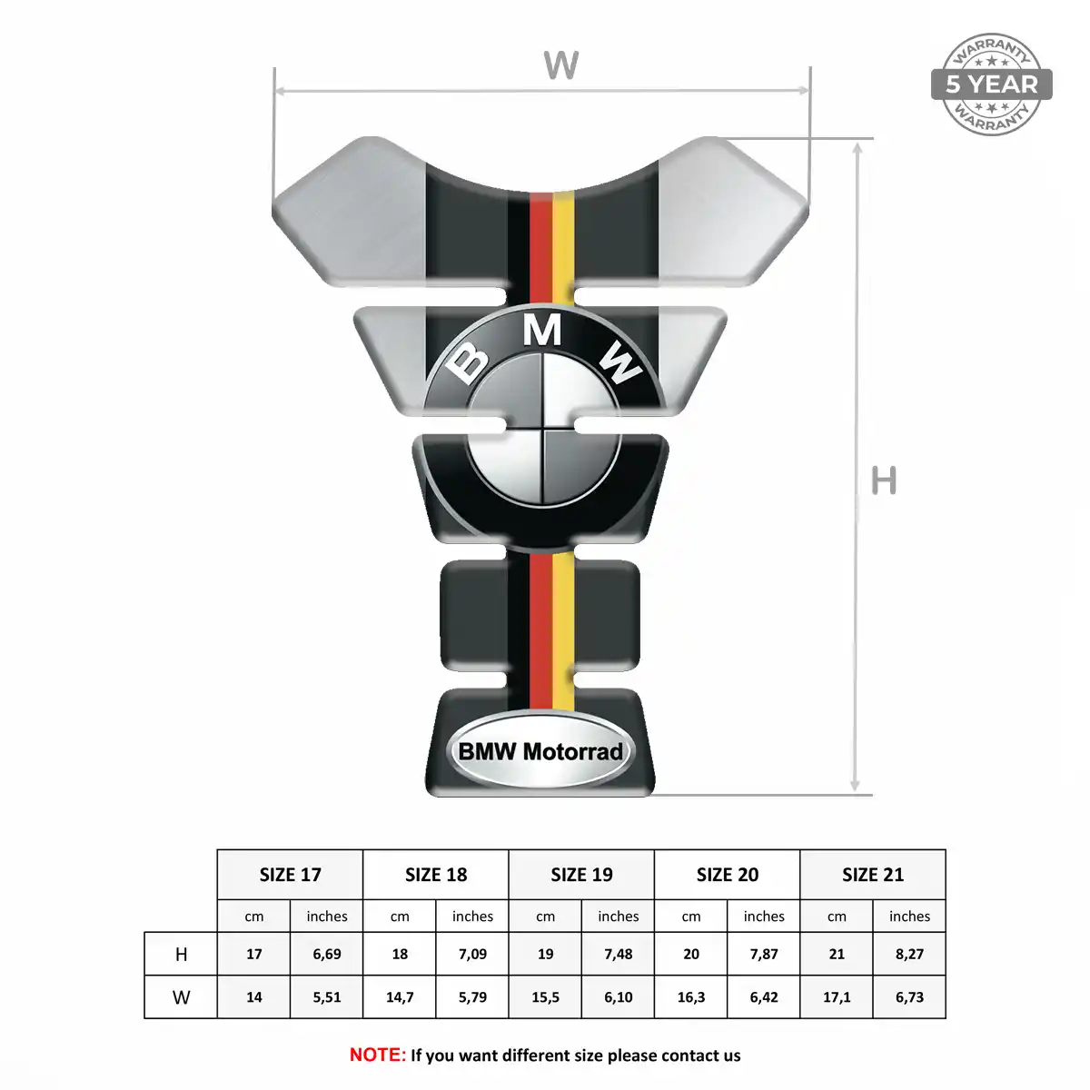 BMW Tank Protector Pads Motorbike Elite Finish