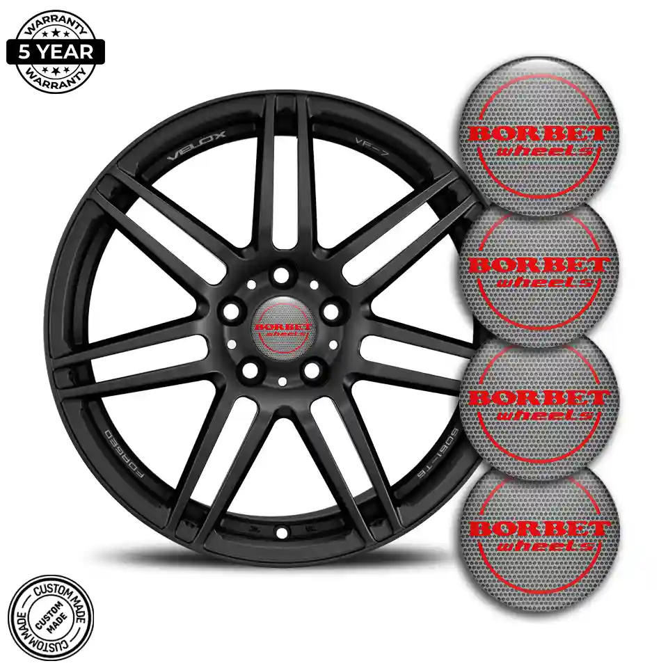 Borbet Logo Silicone Emblem Self-Adhesive Stylish Design