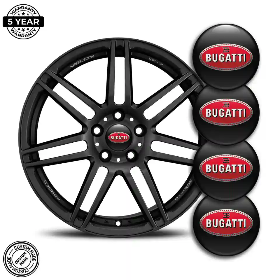 Bugatti Emblem Wheel Center Caps High Quality