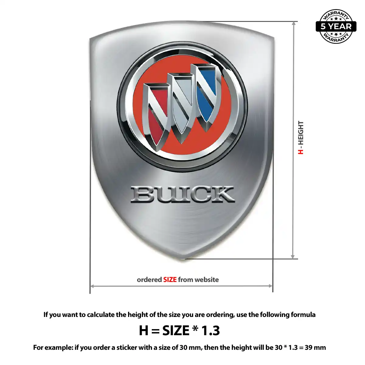 Buick 3D Badge Sticker Deluxe Edition