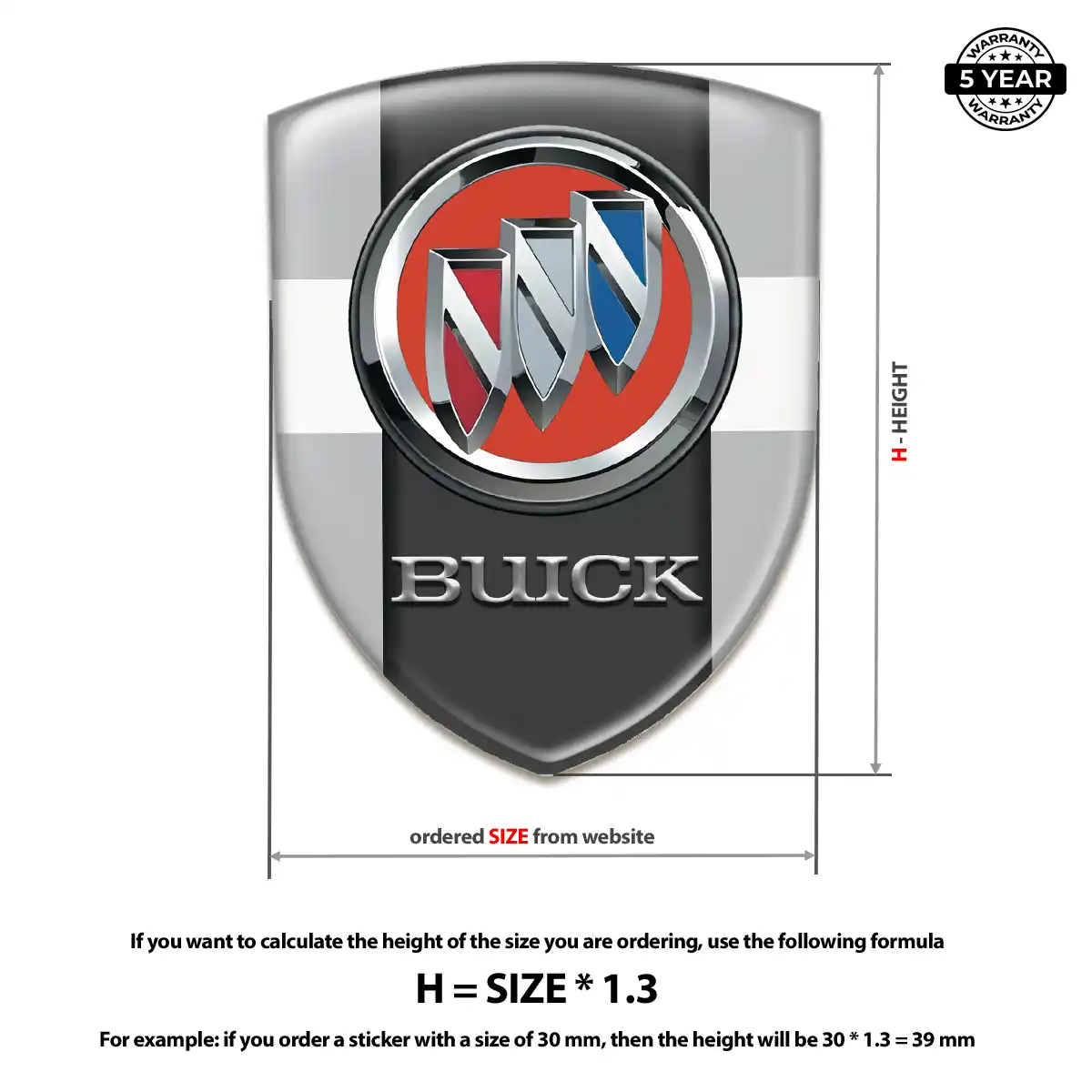 Buick 3D Badge Sticker Elite Finish