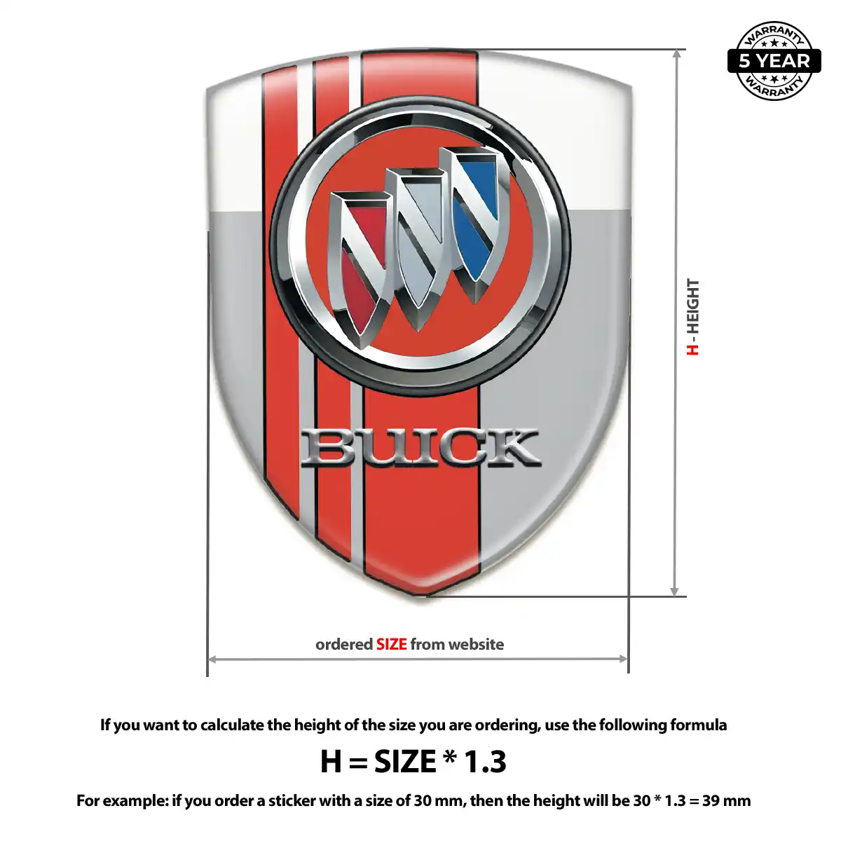 Buick 3D Badge Sticker Interior Luxe
