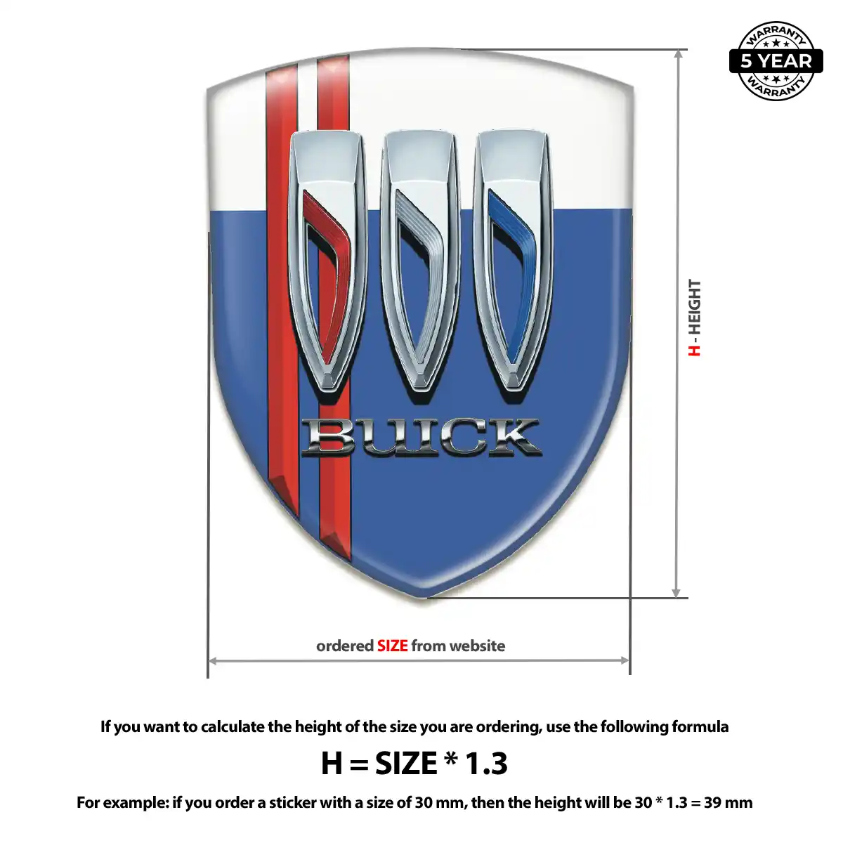 Buick 3D Badge Sticker Noble Edition
