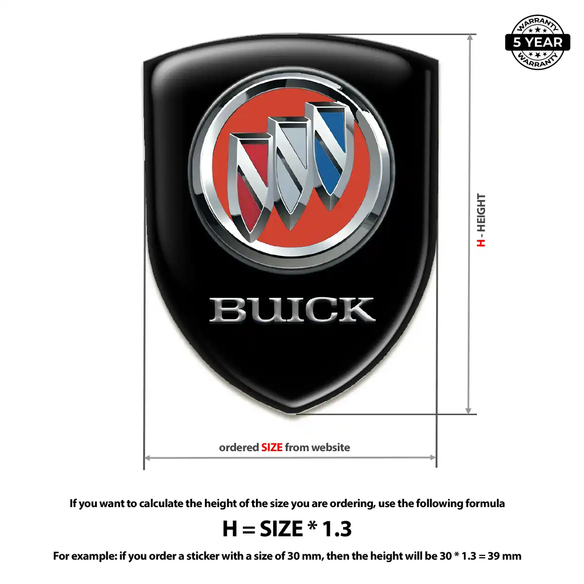 Buick 3D Badge Sticker Opulent Line